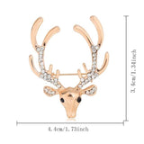 Lianfudai  Christmas Hot Fashion Longhorn Deer Elk Head Christmas Deer Collar Pin Brooches Men And Women Jewelry Pearl Beads Geometric Shape Brooch