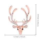 Lianfudai  Christmas Hot Fashion Longhorn Deer Elk Head Christmas Deer Collar Pin Brooches Men And Women Jewelry Pearl Beads Geometric Shape Brooch