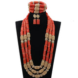 Lianfudai Christmas wishlist New Real Traditional Bridal Wedding Coral Celebrant White Beautiful African Nigerian Necklace Jewellery Set Free Shipping ABH480