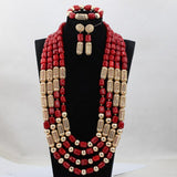 Lianfudai Christmas wishlist New Real Traditional Bridal Wedding Coral Celebrant White Beautiful African Nigerian Necklace Jewellery Set Free Shipping ABH480