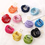 Lianfudai Christmas gifts ideas Fashion 10pcs/lot Children Headwear Candy Colored 3CM Elastic Ponytail Holders Accessories For Girls Kids Rubber Bands Tie Gum