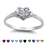 Lianfudai Christmas wishlist  Mood Ring with Lovely Heart Design Brilliant CZ Prong Setting Silver Plated Best Christmas New Year Gift Rings for Women